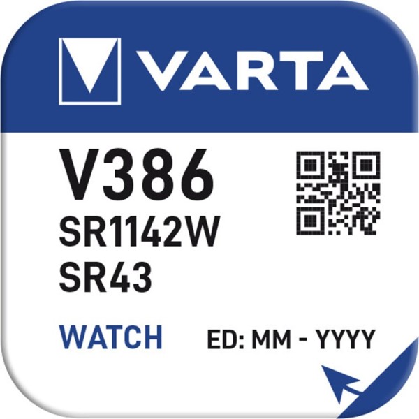 Varta Watch Knopfzelle silberoxid V386/SR43 1,55 V (1er Blister)