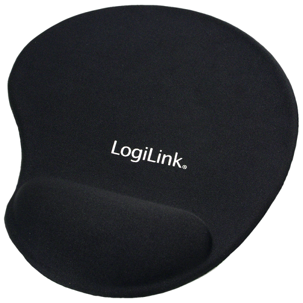 LogiLink Mauspad mit Silikon Gel Handballenauflage schwarz (1er Blister)