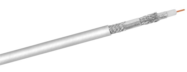 goobay Koaxial-Kabel (STAKU) 120dB 4x geschirmt auf Papp-Spule weiß 100 m