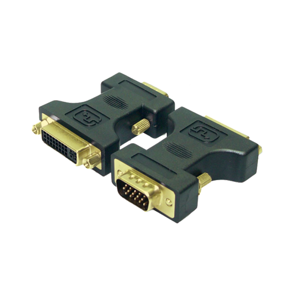 LogiLink DVI Adapter DVI I/F zu VGA/M 1080p schwarz (1er Softpack)