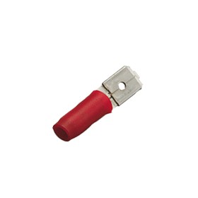 Flachsteckzunge 4,7 x 0,5mm rot für Kabel 0,25mm² - 1mm² teilisoliert