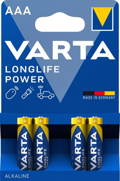 Varta Longlife Power Alkali Batterie LR03/AAA Micro 1,5 V (4er Blister)