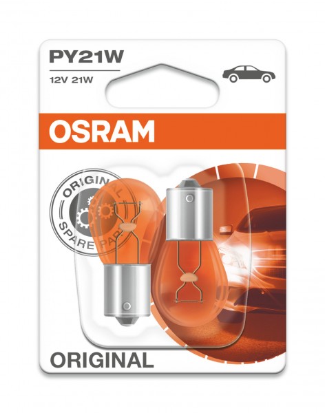 OSRAM ORIGINAL PY21W BAU15s 12 V/21 W (2er Blister)