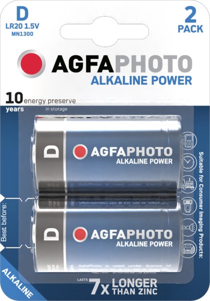 AGFAPHOTO Alkaline Power Mono D LR20 1.5V (2er Blister)