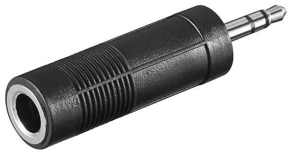 goobay Kopfhörer Adapter AUX Klinke 3,5 mm zu 6,35 mm schwarz (Bulk)