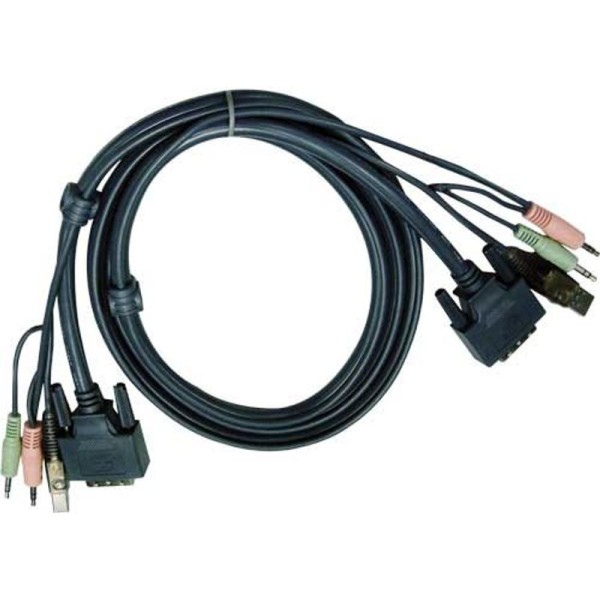 goobay ATEN 2L-7D03U KVM Kabelsatz DVI USB Audio 3 m