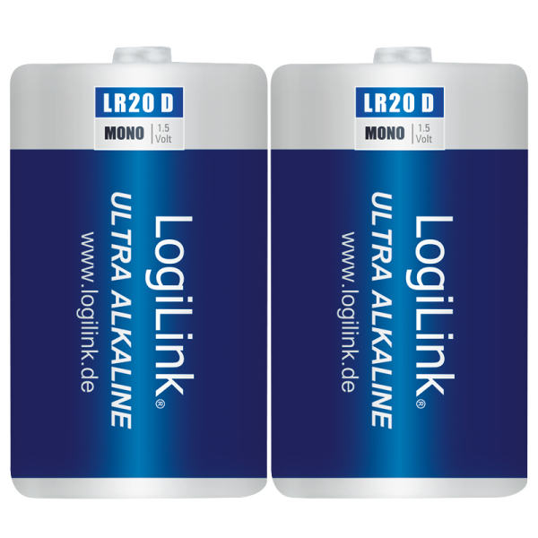 LogiLink Ultra Power Batterie Alkaline Mono LR20 1.5V (2er Blister)