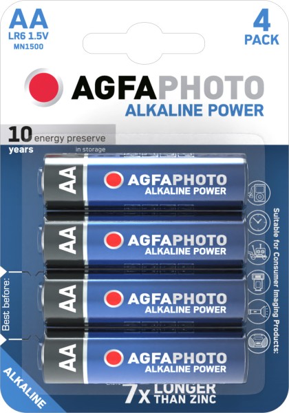 AGFAPHOTO Alkaline Power Mignon AA LR06 1.5V (4er Blister)