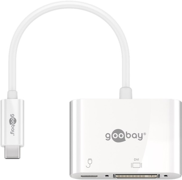 goobay USB C Adapter DVI PD weiß 0,15 m (1er Softpack)