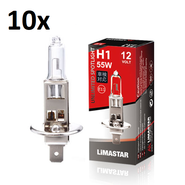 LIMASTAR Glühlampe H1 12 V 55 W P14.5S (10 Stück)