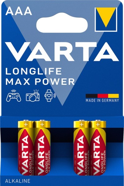 Varta Longlife Max Power Alkali-Batterie LR03/AAA Micro1,5 V (4er Blister)