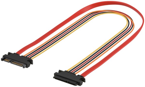 goobay PC SATA Daten und Stromkabel Verlängerung schwarz/rot/orange/gelb 0,5 m