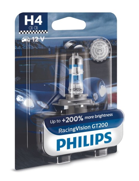 Philips RacingVision GT200 H4 12V 60/55W P43t-38 (1er Blister)