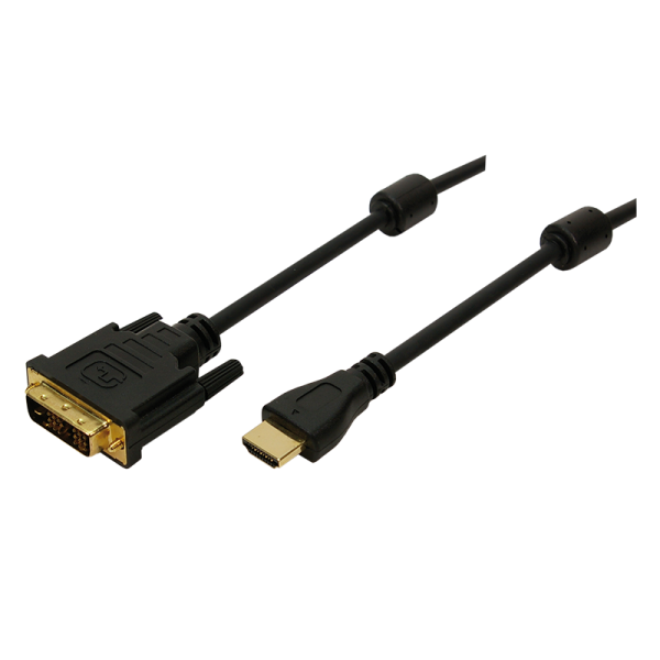 LogiLink HDMI Kabel auf DVI D Ferrit vergoldet 5 m