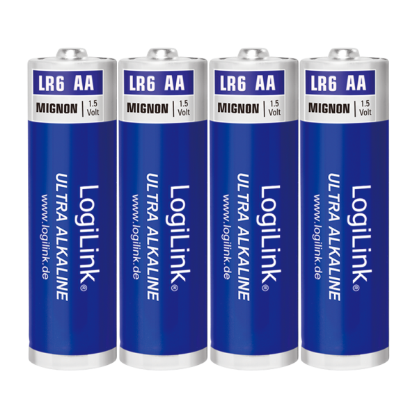 LogiLink Ultra Power Batterie Alkaline Mignon AA LR6 1.5V (4er Blister)