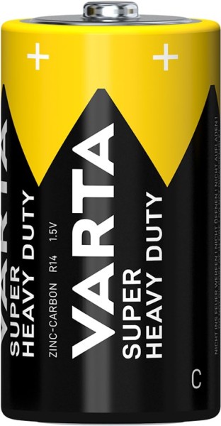 Varta Super Heavy Duty Zinkchlorid Batterie R14/C Baby 1,5 V (2er Blister)