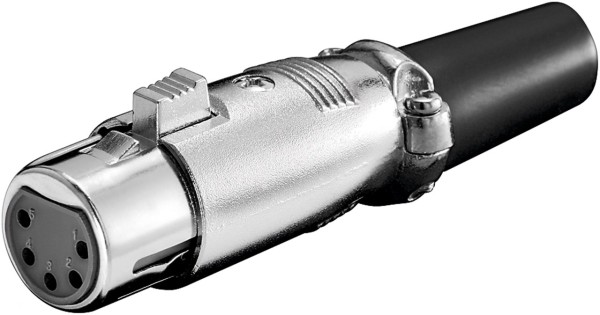 goobay Mikrofonkupplung XLR 5 Pin mit vergoldeten Kontakten/Verriegelung/geschraubter Zugentlastung