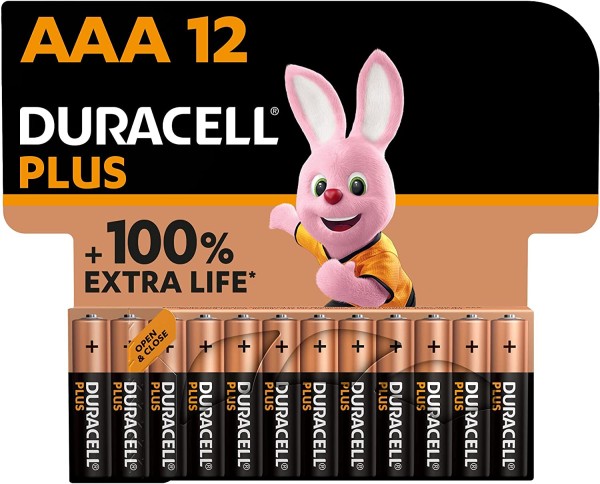 Duracell Plus Alkaline Micro AAA LR03 1.5 V (12er Blister)
