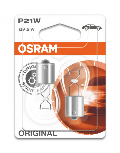 OSRAM ORIGINAL P21W BA15s 12 V/21 W (2er Blister)