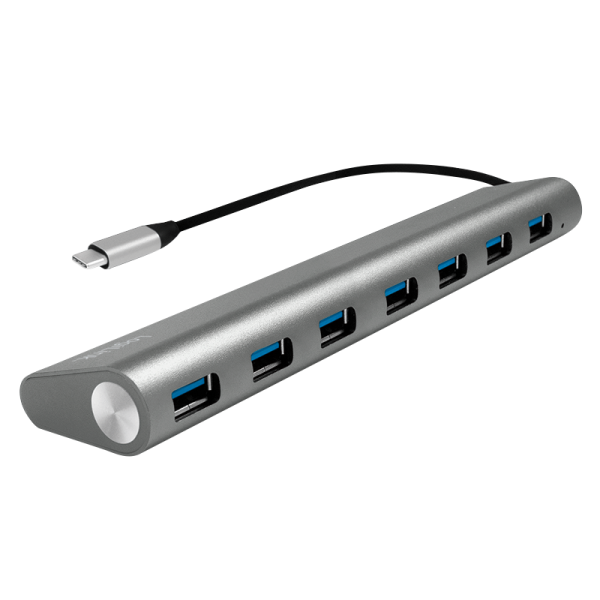 LogiLink USB C 3.2 Gen 1 x 1 USB C 7 Port Hub mit Aluminium grau (1er Faltschachtel)