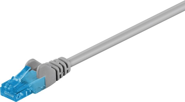 goobay CAT 6a Patchkabel U/UTP mit halogenfreiem Kabelmantel grau 0,5 m