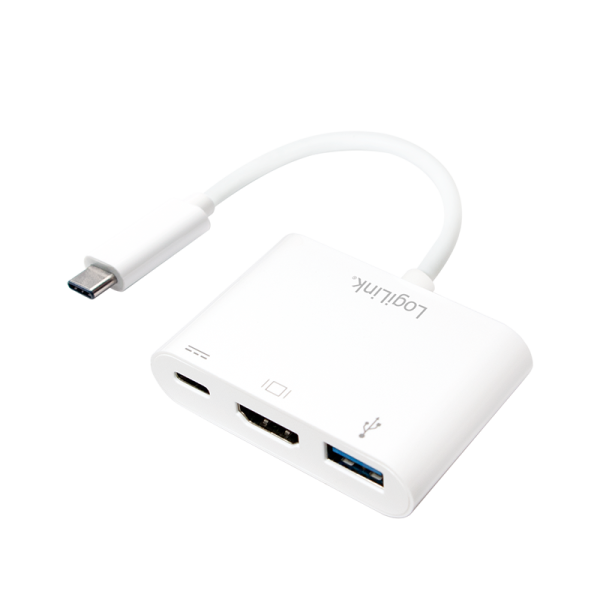 LogiLink USB C 3.2 auf HDMI Multiport Adapter mit 1080p PD weiß 0,14 m (Bulk)