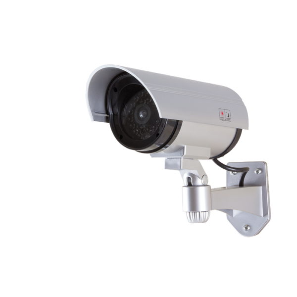 LogiLink Überwachungskamera Attrappe mit rot blinkenden Licht silber (1er Faltschachtel)