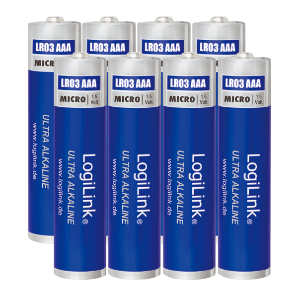 LogiLink Ultra Power Batterie Alkaline Micro AAA LR03 1.5V (8er Blister)