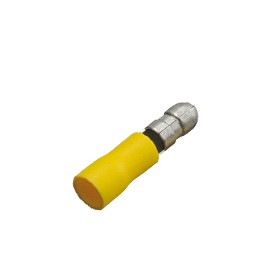 Rundstecker 5mm gelb für Kabel 2,5mm² - 6mm² teilisoliert