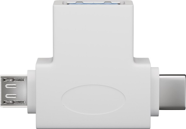 goobay T Adapter USB A auf USB 2.0 Micro B USB A 2.0 weiß (Bulk)
