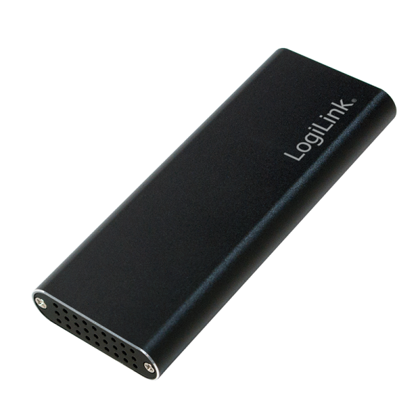 LogiLink Festplattengehäuse M.2 SATA USB 3.2 Gen 2 Aluminium schwarz (1er Faltschachtel)