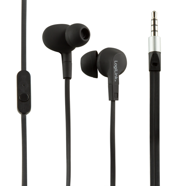 LogiLink Wassergeschütztes IPX6 Stereo In Ear Headset schwarz (1er Blister)