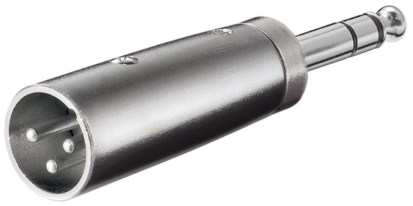 goobay XLR Adapter AUX Klinke 6,35 mm stereo Stecker zu XLR Stecker 3/4 polig (Bulk)