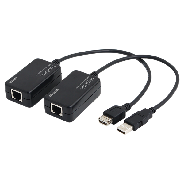LogiLink CAT 5 USB 2.0 Extender mit Reichweite schwarz 50 m (1er Blister)
