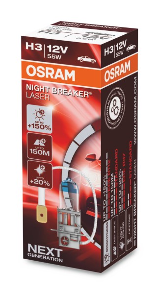 OSRAM NIGHT BREAKER LASER H3 PK22s 12 V/55 W (1er Faltschachtel)