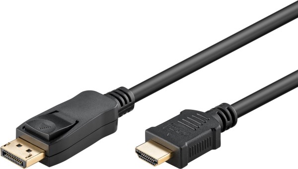 goobay DisplayPort auf HDMI Adapterkabel vergoldet schwarz 3 m