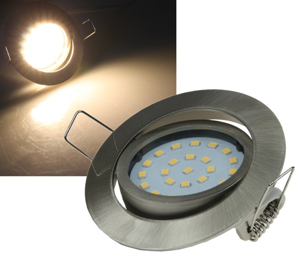 ChiliTec LED-Einbauleuchte Flat-26 warmweiß 80x26mm, 4W, 330lm, Edelstahl gebürstet