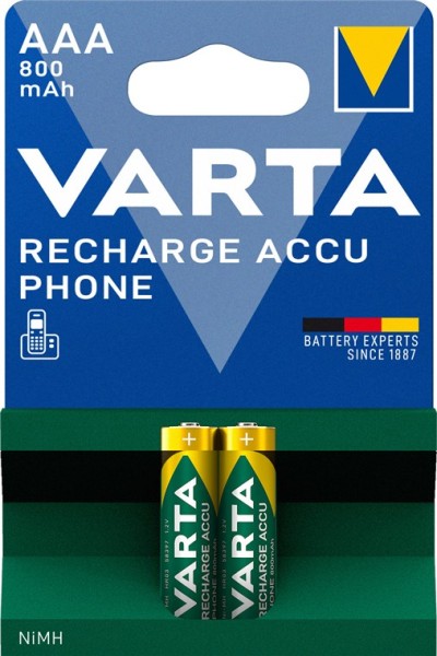 Varta Phone Power Nickel Metallhydrid Akku AAA Micro/HR03 800 mAh 1,2 V (2er Blister)