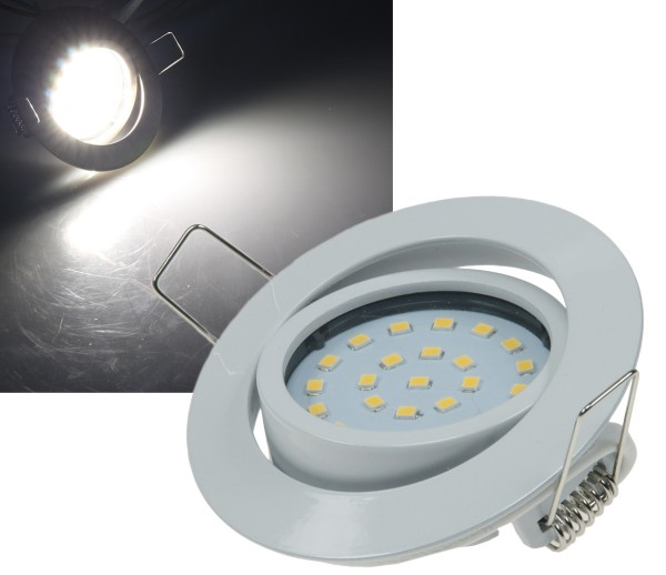 ChiliTec LED-Einbauleuchte Flat-26 neutralweiß 80x26mm, 4W, 350lm, weißes Gehäuse