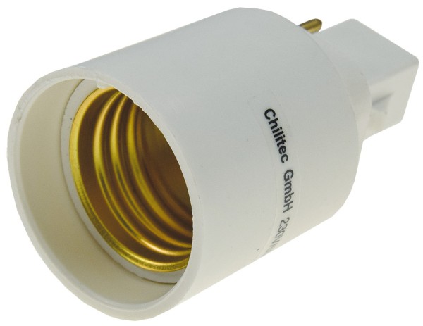 ChiliTec Lampensockel-Adapter, Kunststoff G24 auf E27, G24 universal d1,d2,d3