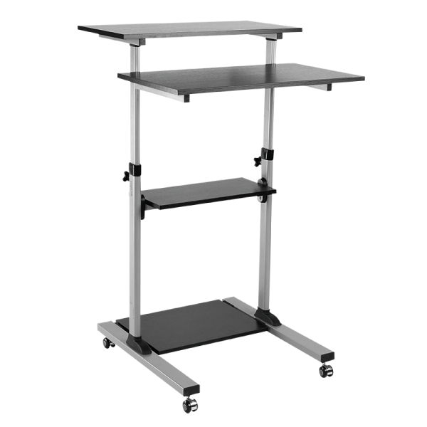 LogiLink Sitz-/Steharbeitsplatz höhenverstellbar rollbar bis 60 kg schwarz/grau