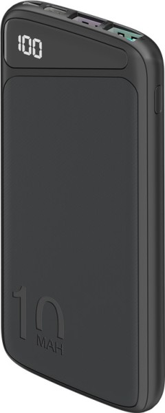 goobay Schnelllade-Powerbank 10.000 mAh USB-C PD, QC 3.0 schwarz (1er Faltschachtel)