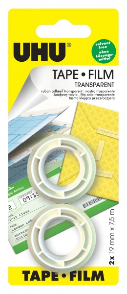 UHU Klebe-Film transparent, 2 Stück 7.5 m x 19 mm