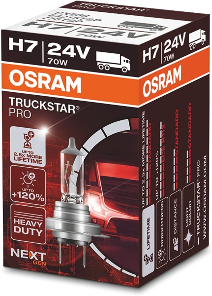 OSRAM TRUCKSTAR PRO H7 PX26d 24 V/70 W (1er Faltschachtel)