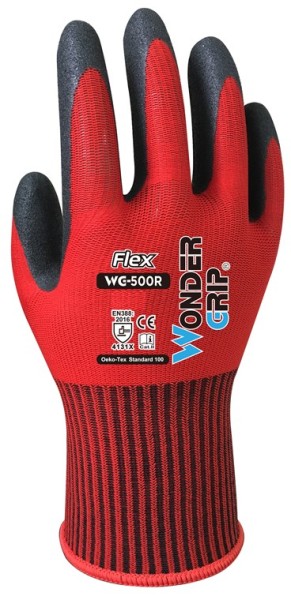 Wonder Grip WG-500R Arbeitshandschuhe Flex rot XL/10 (2er Blister)