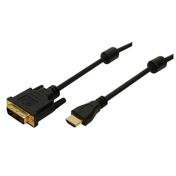 LogiLink HDMI Kabel auf DVI D Ferrit vergoldet 3 m