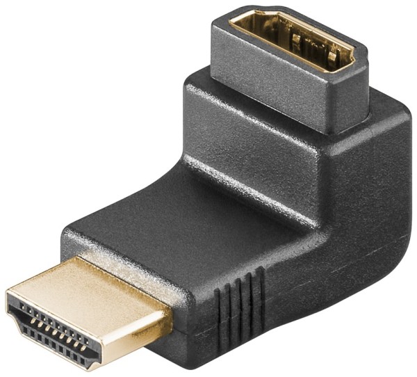 goobay HDMI/HDMI Winkeladapter HDMI+ A Stecker auf HDMI+ A Buchse vergoldet