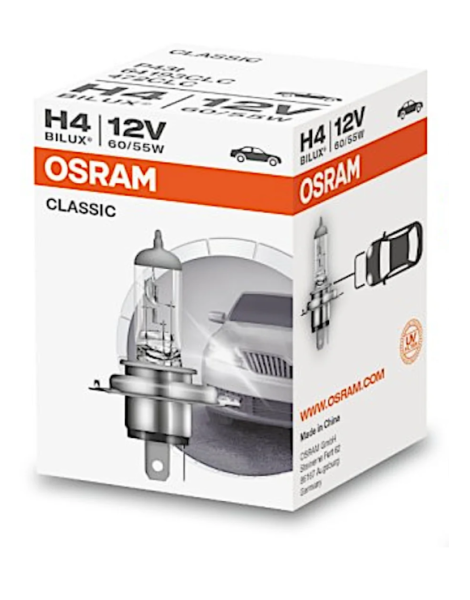 OSRAM Classic H4 60/55W 12V P43T (1er Faltschachtel)