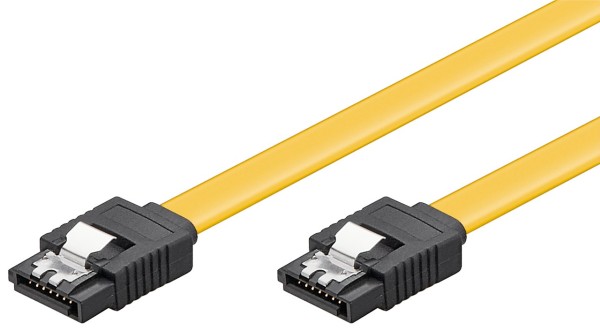 goobay SATA 3.0 Kabel mit Verriegelung gelb 0,5 m (Bulk)