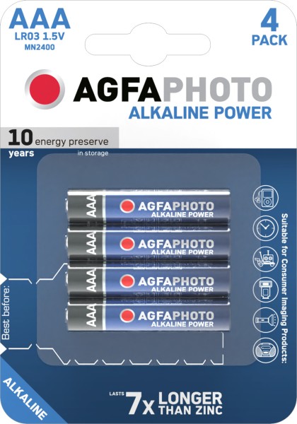 AGFAPHOTO Alkaline Power Micro AAA LR03 1.5V (4er Blister)